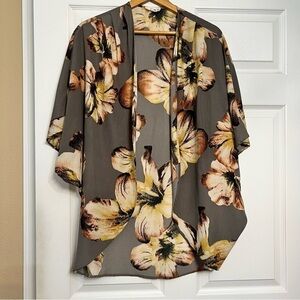 Style Rack Gray Floral Cardigan Women’s One Size